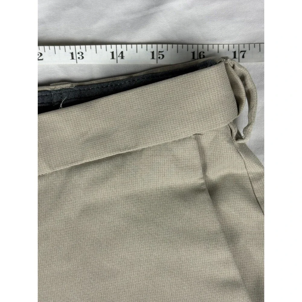 Haggar Cool Right Performance Flex Pants Mens 34x30 Khaki Classic Fit Flat Front - Picture 7 of 10